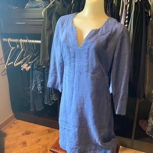 Boden women’s blue linen dress size 4 R